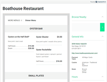 Tablet Screenshot of boathouserestaurant.com